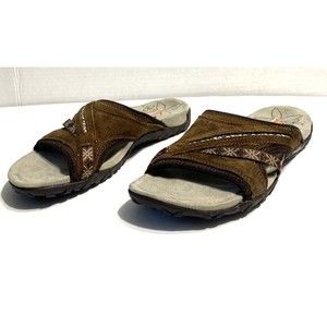 Merrell Sandals Womens 6 Dark Earth Slide Slip On J21756 Bown Leather Slip On